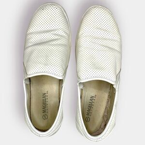 Magellan Slide On White Shoes Faux Leather Shoes